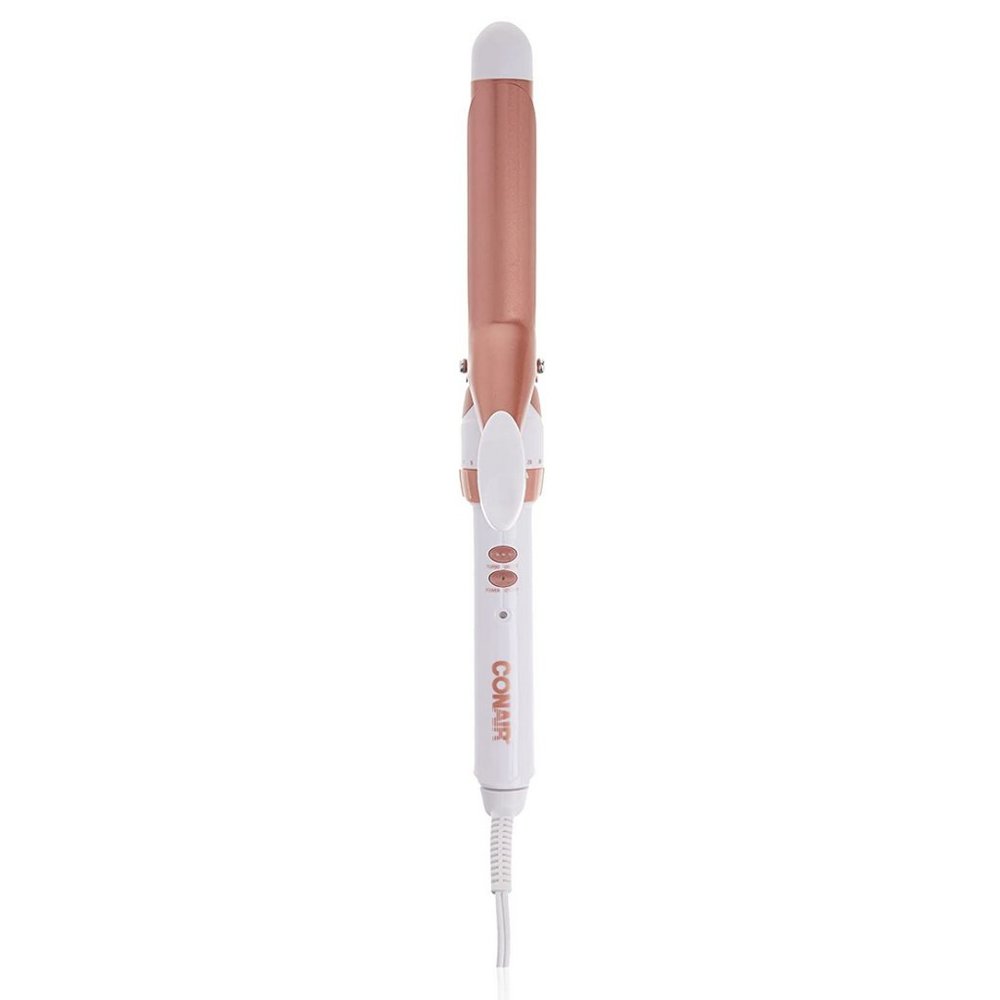 Conair Double Ceramic 1-Inch Curling Iron | Rose Gold and White